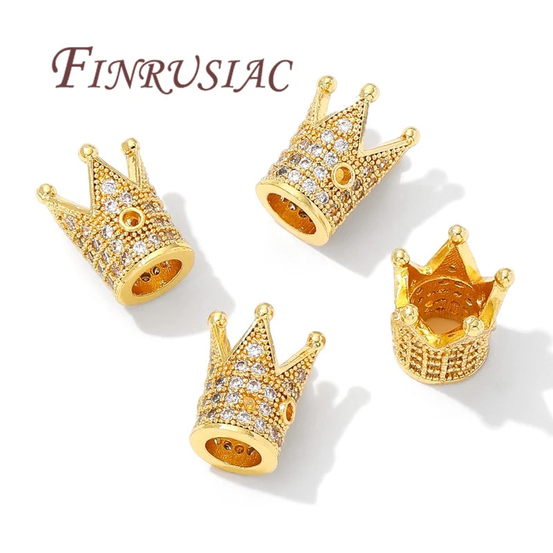 18K Gold Plated 9mm Crown Spacer Beads | DIY Jewelry Making Jewelry Spacer Beads P3