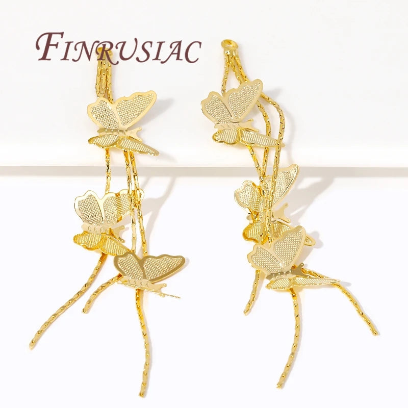 18K Gold Plated Butterfly Tassel Charm Pendants – Earring Making Jewelry Making Findings P3