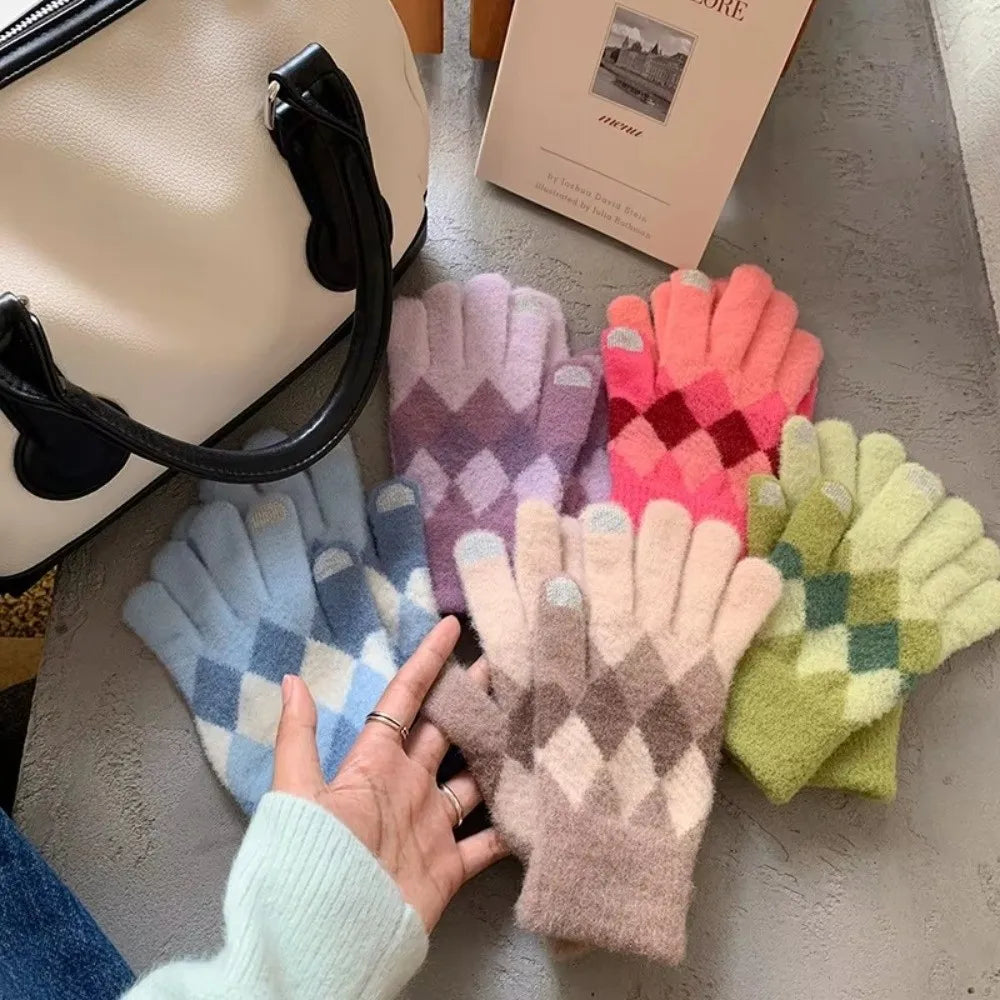 Women's Knit Touchscreen Winter Gloves – Windproof Full Finger Winter Knit Gloves P3