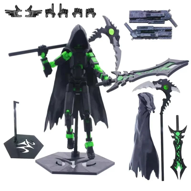 T13 Titan 3D Printed Skeleton Robot Grim Reaper Action Figure Action Figure P3