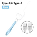 60W USB-C Keychain Cable 17cm Fast Charge – iPhone & Samsung USB-C Charging Cable P3 Blue