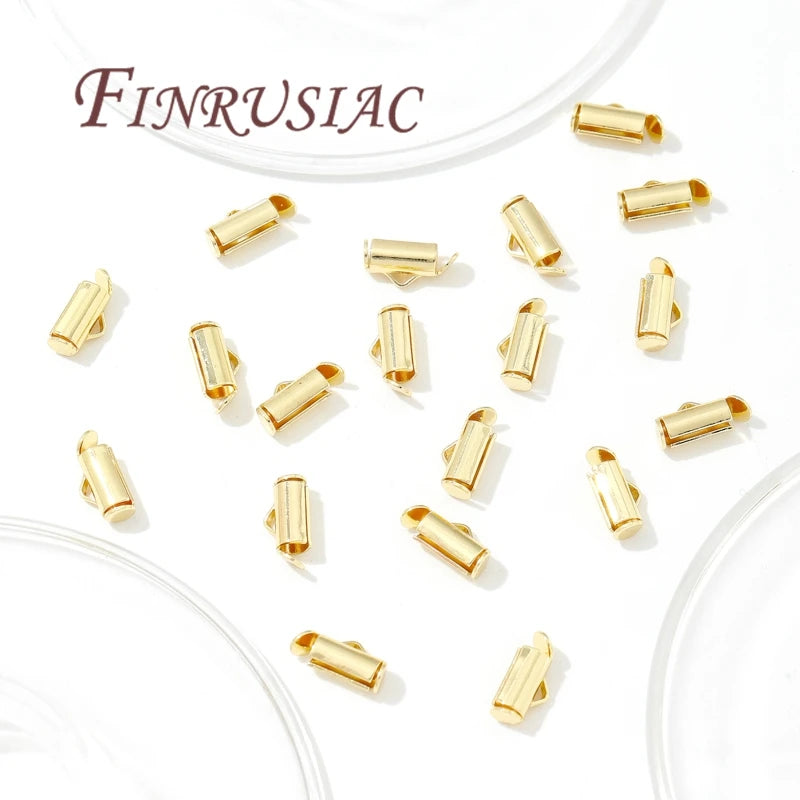 18K Gold Plated Crimp End Caps & Slider Clasps | DIY Jewelry Jewelry Findings P3
