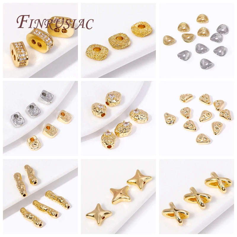 18K Gold Plated Brass Hollow Tube Spacer Beads | DIY Jewelry Jewelry Spacer Beads P3
