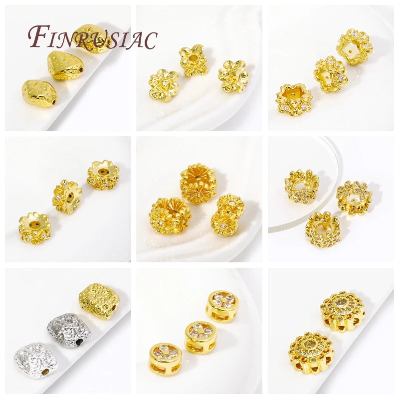 18K Gold Plated Irregular Spacer Beads – DIY Jewelry Findings Jewelry Spacer Beads P3