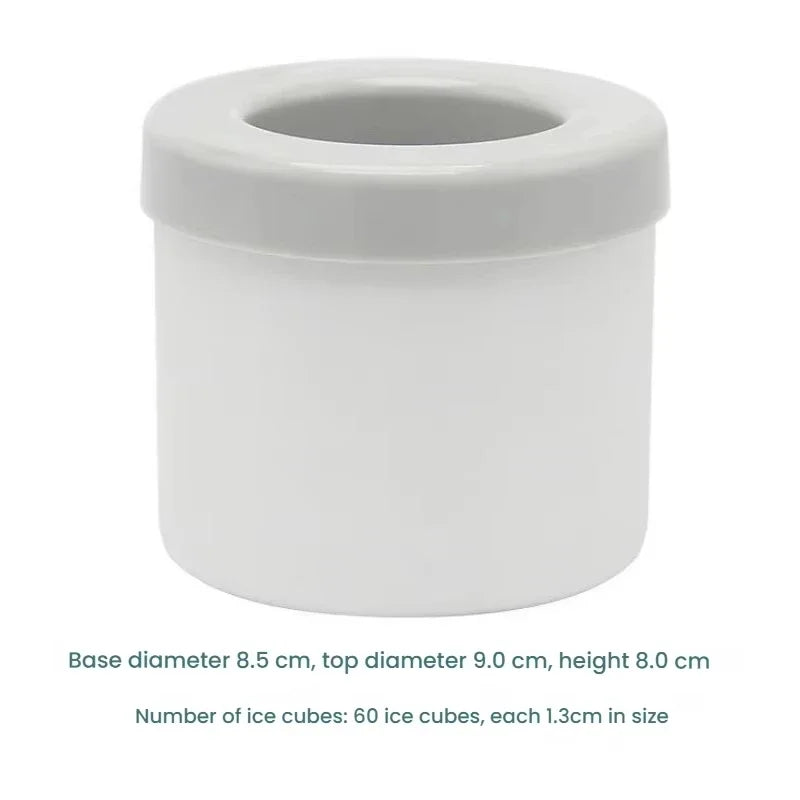 60-Grid Silicone Ice Cube Mold – Round Bucket Ice Maker Ice Cube Mold P3 Grey