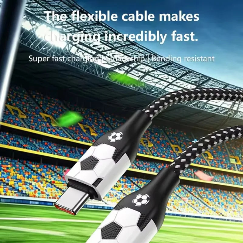 P3 Football Style Braided Fast Charging Cable – Apple & Android Fast Charging Cable P3
