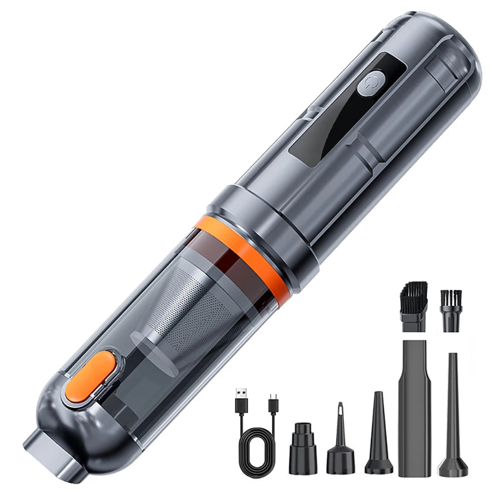 Raugee 15000Pa Cordless Handheld Car & Home Vacuum Handheld Vacuum Cleaner P3 Gray Orange USB Type-C