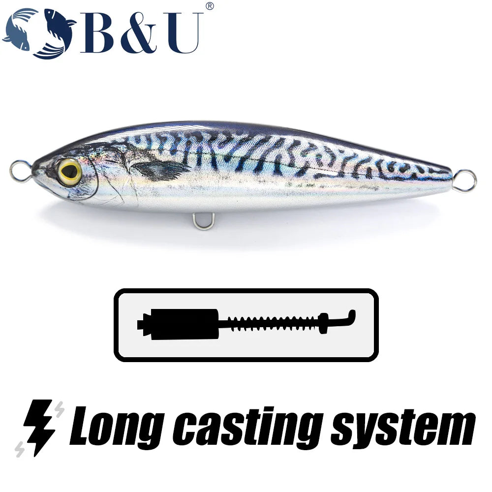B&U 170mm Floating Pencil Lure | Topwater Saltwater Hard Bait Topwater Fishing Lure P3