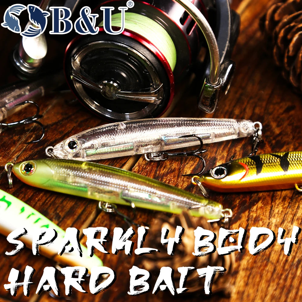 B&U Sinking Pencil Bait 68mm 8.2g – Bass Trout Sea Fishing Lure Sinking Fishing Lure P3
