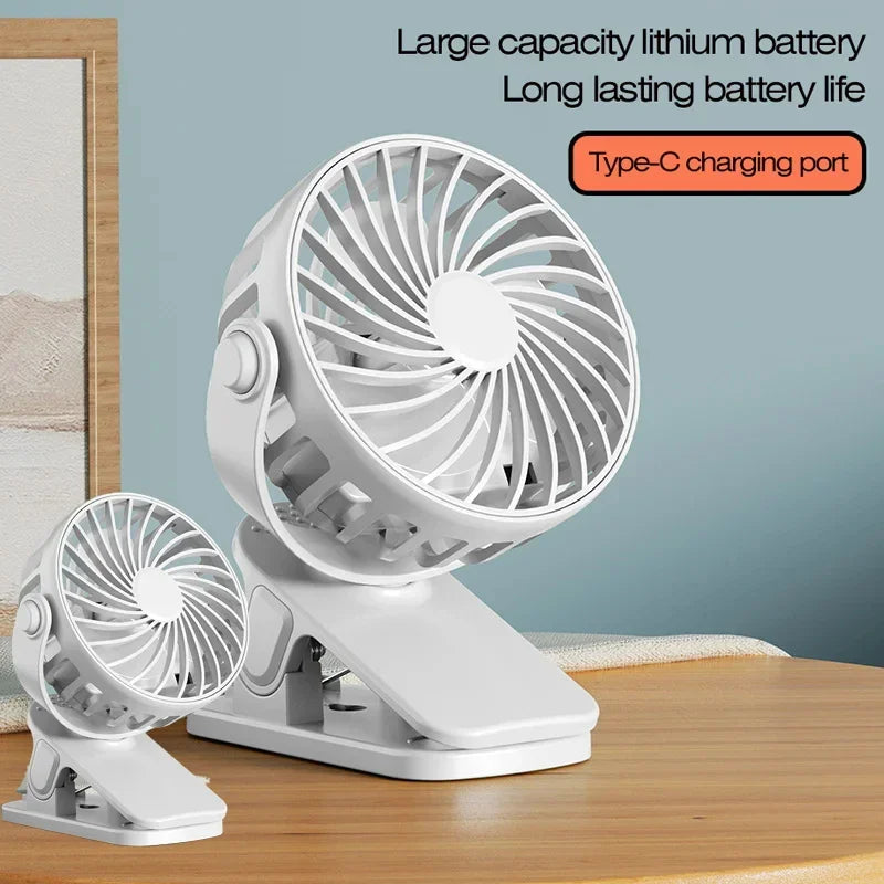 720° Rotatable Rechargeable Clip Fan – USB Portable Cooling Portable Clip Fan P3
