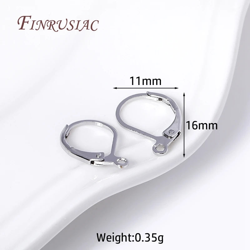 18K Gold Plated French Lever-Back Earring Hooks – DIY Findings Earring Hook Findings P3 Rhodium plated 40 Pieces