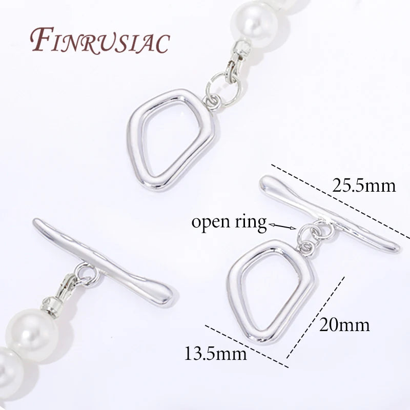 Rhodium Plated Toggle OT Clasps for Necklace & Bracelet Making Jewelry Clasps P3 Rhodium Plated 6 Pieces