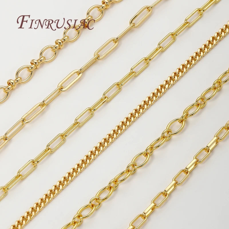 18K Gold Plated Brass Chain 1M – DIY Necklace & Bracelet DIY Jewelry Chain P3