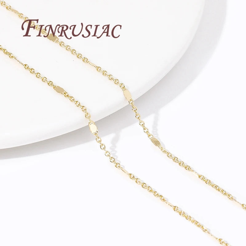 14K Gold Plated Sequins Cable Chain – DIY Jewelry Making Jewelry Making Chain P3