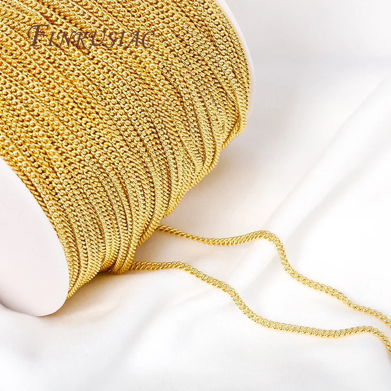 18K Gold Plated 2.7mm Link Chain – Bulk DIY Jewelry Making Jewelry Making Chain P3
