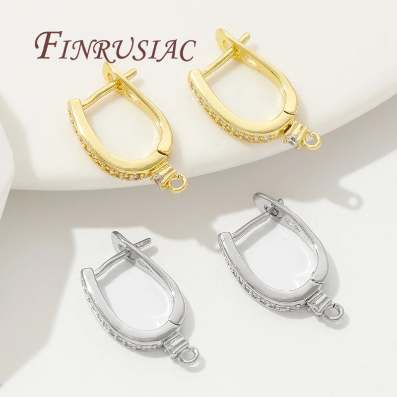 18K Gold Plated CZ Huggie Hoop Earring Findings – DIY Clasps Earring Findings P3