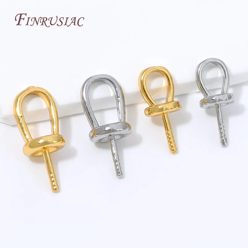 18K Gold Plated U-Shape Bail Pin Pearl Cap – DIY Jewelry Findings Jewelry Findings P3
