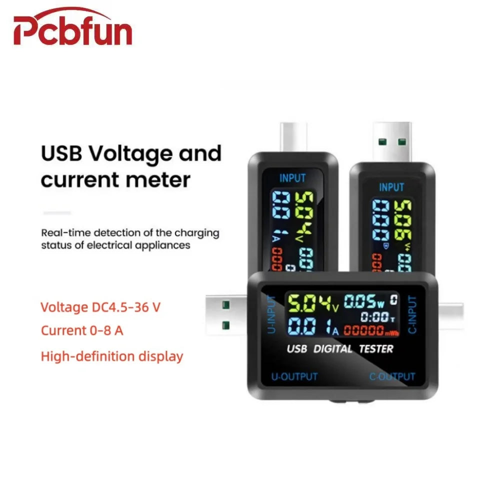 Gaqqee Digital Voltmeter Ammeter Battery Capacity Tester USB Type-C Digital Multimeter Tester P3