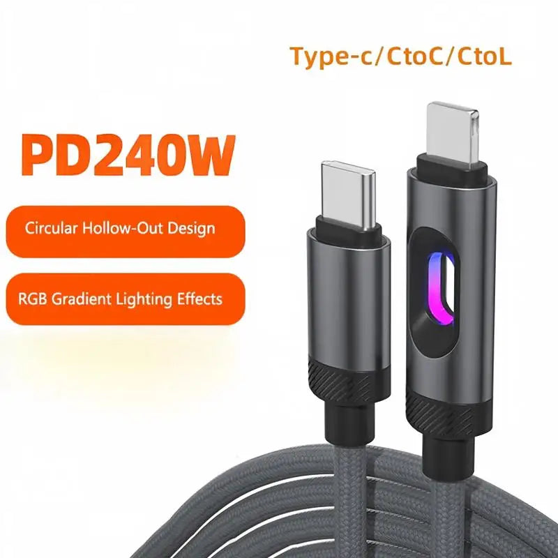 240W USB-C to USB-C Fast Charging Cable | iPhone & Android USB-C Charging Cable P3