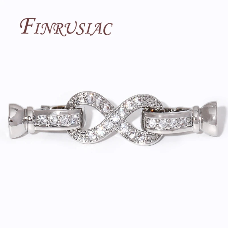 18K Gold Plated Brass Zircon Clasp Connector for DIY Jewelry Jewelry Clasp Connector P3