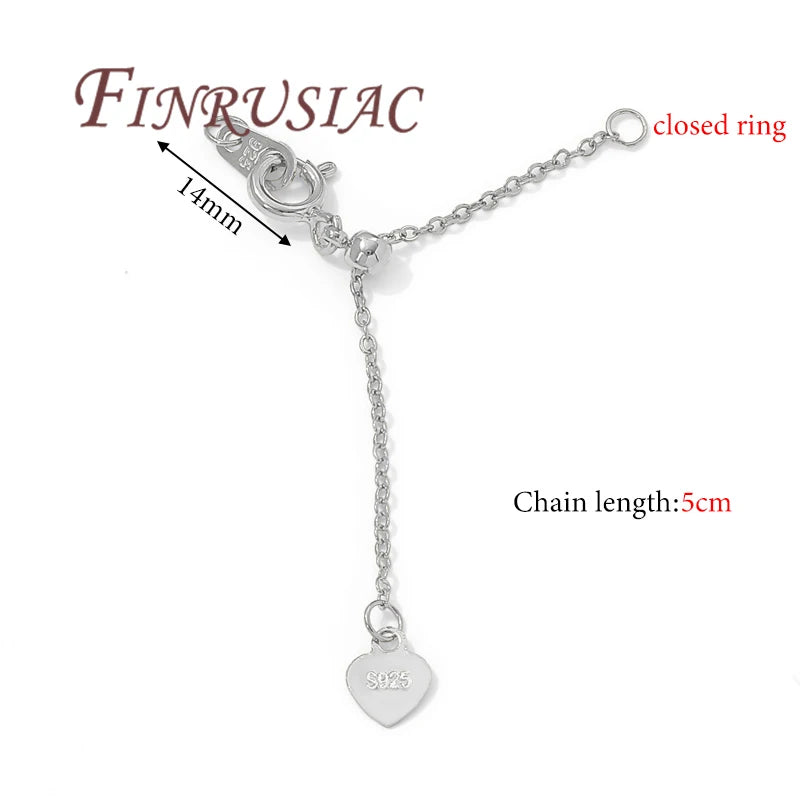 18K Gold Plated Bracelet Chain Extender | Spring Clasp & Stopper Chain Extender P3 Rhodium Plated 4 pieces