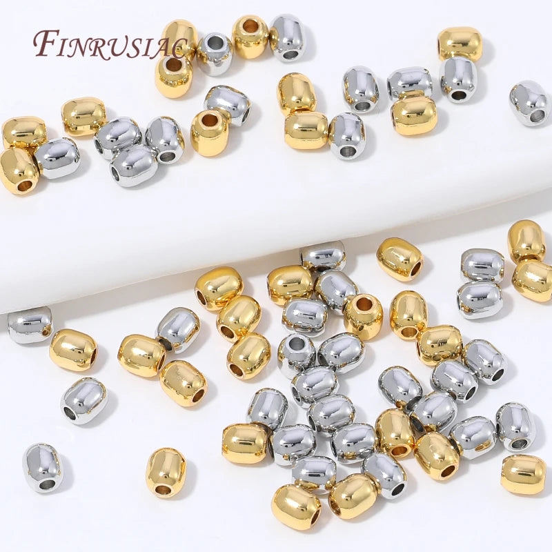 18K Gold Plated Oval Spacer Beads | DIY Jewelry Making 10/20/30Pcs Jewelry Spacer Beads P3