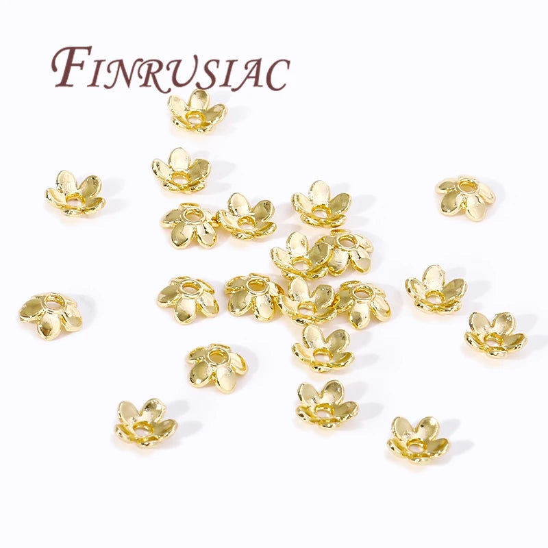 18K/14K Gold Plated Flower Bead Caps – DIY Jewelry Spacers Jewelry Bead Caps P3