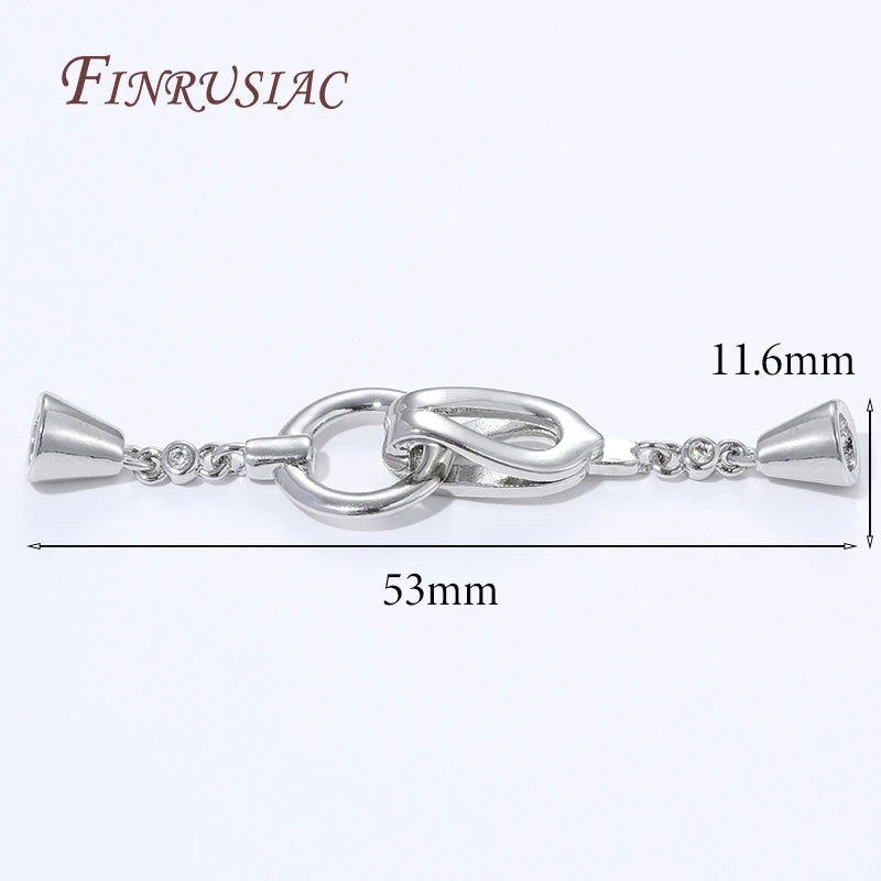 14K Gold Plated Brass Pearl Clasp Necklace Connector Findings Pearl Clasp Findings P3 Rhodium Plated 2 pcs