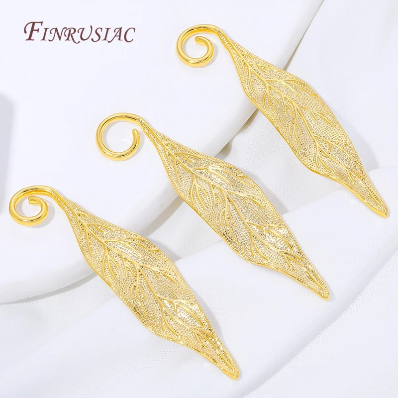18K Gold Plated Brass Flower & Leaf Charms – DIY Jewelry Jewelry Pendant Charms P3