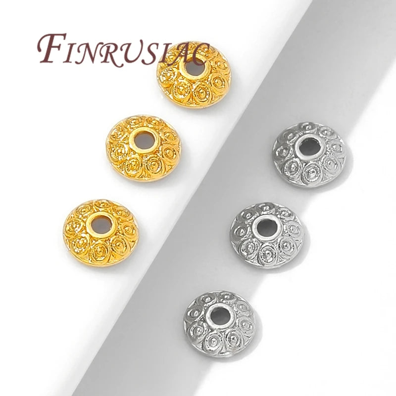 18K Gold Plated Round Bead Caps 7mm – DIY Jewelry Spacer Findings Jewelry Bead Caps P3