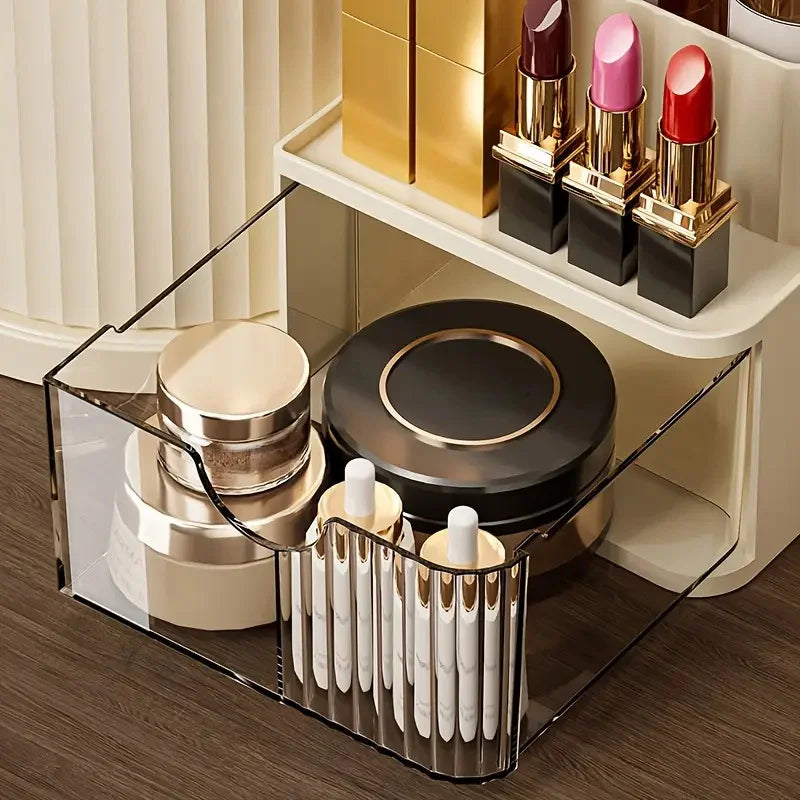 360° Rotating Makeup Organizer with Brush Holder & Drawer Makeup Organizer P3