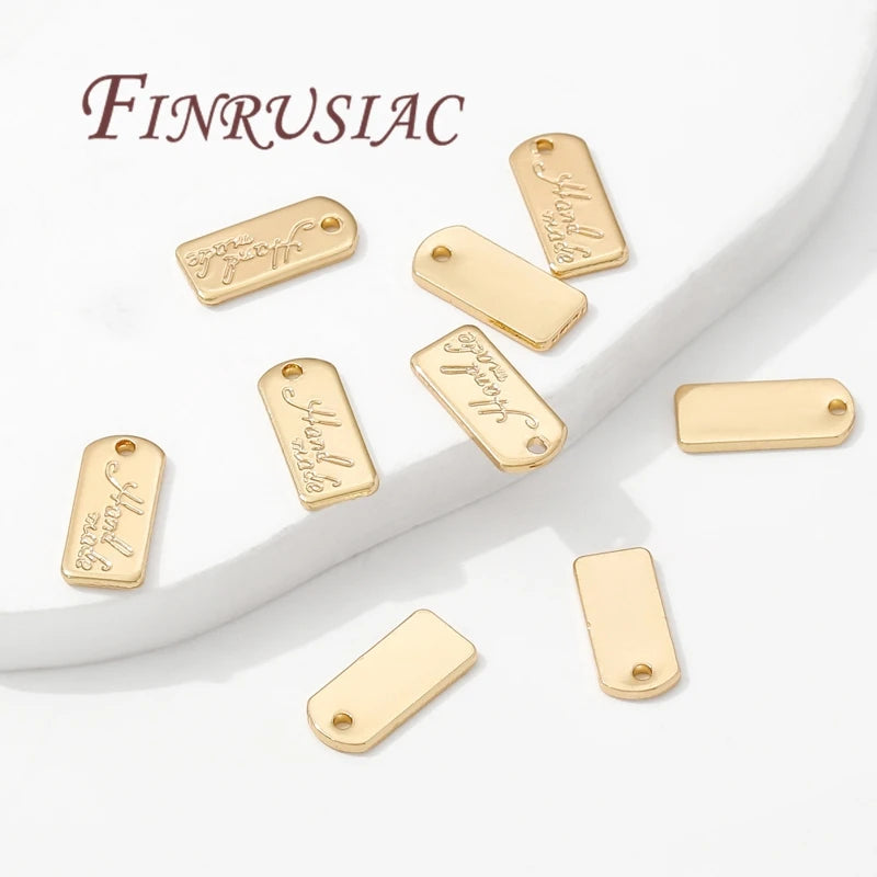 18K Gold Plated Tag Charm | DIY Necklace & Bracelet Finding Jewelry Finding Charm P3