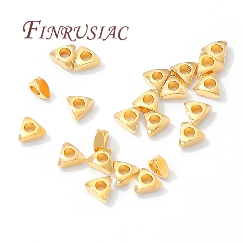 3mm 18K Gold Plated Triangle Spacer Beads | DIY Jewelry Making Jewelry Spacer Beads P3
