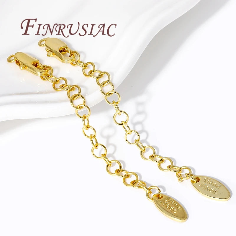 18K Gold Plated 7.5cm Extension Chain with Lobster Clasp DIY Jewelry Chain Finding P3