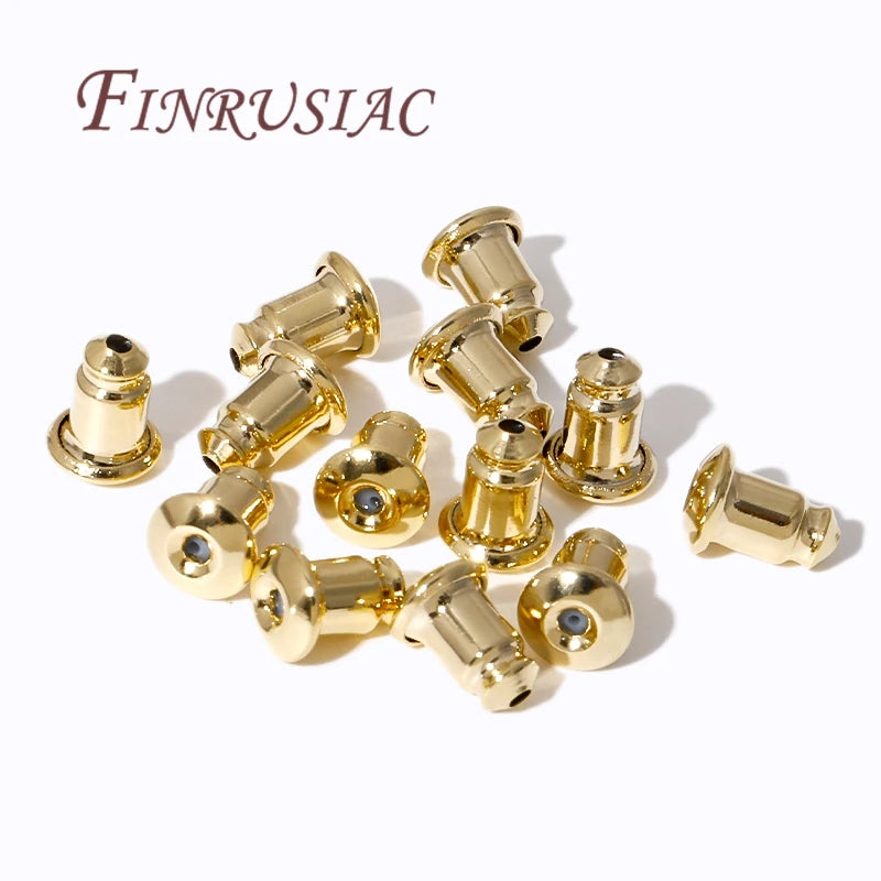 14K Gold Plated Earring Backs for Studs | 50/100 Pcs DIY Earring Backs Findings P3