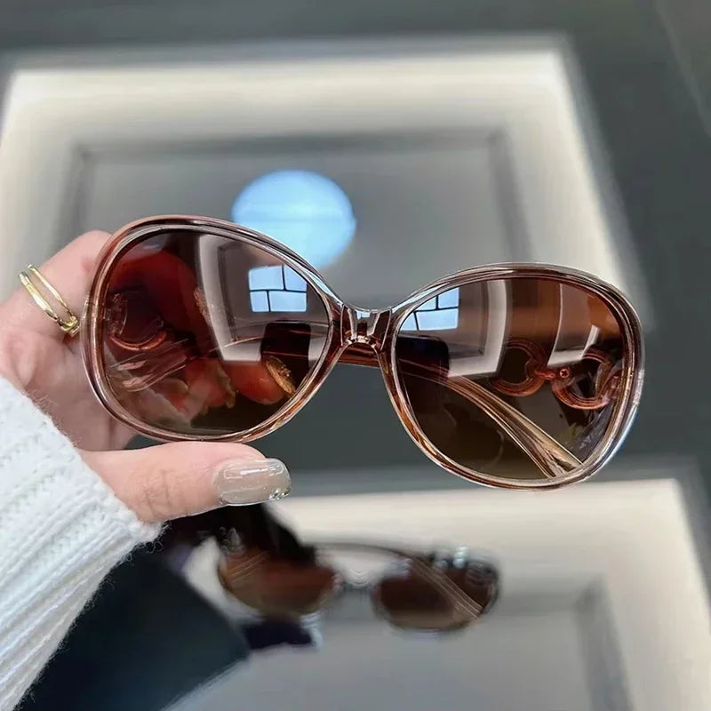 Vintage Round Sunglasses UV400 Large Frame Retro Women's Eyewear Fashion Sunglasses P3