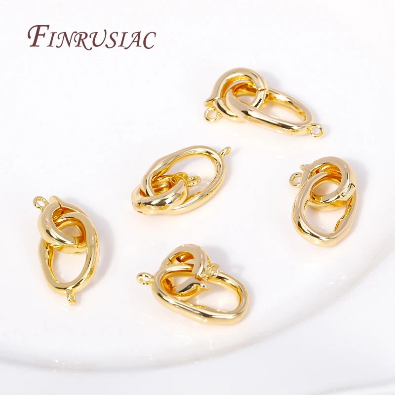18K Gold Plated Brass Round Connector Clasps – DIY Jewelry Jewelry Connector Clasp P3
