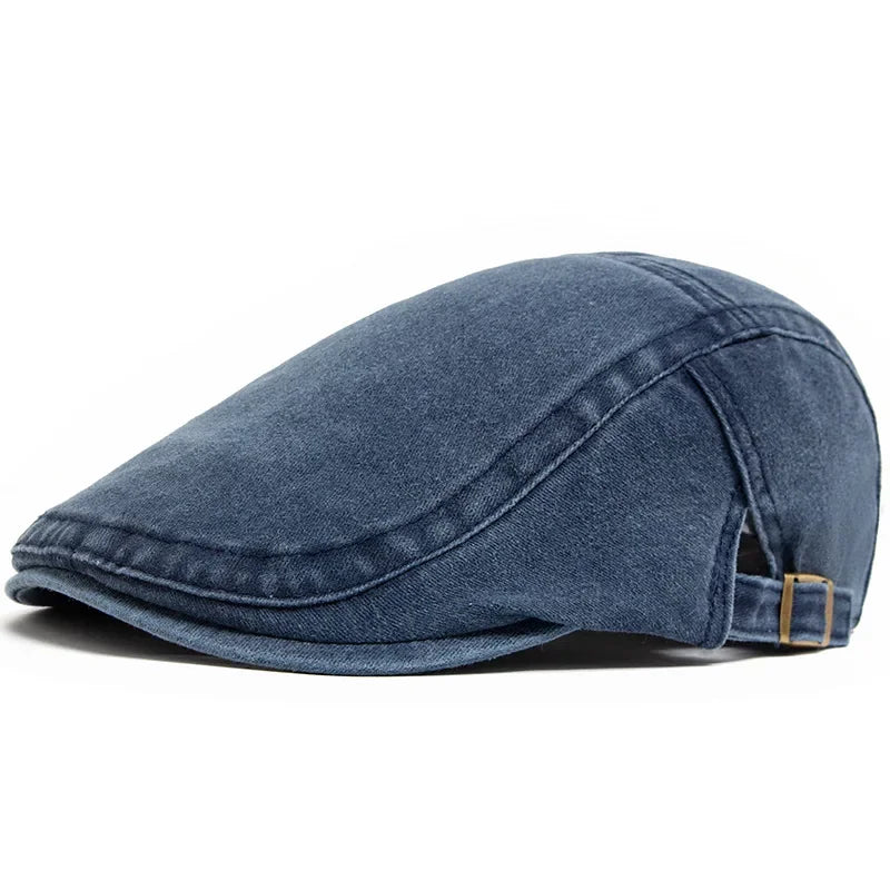 Vintage Washed Denim Beret Hat – Unisex Painter Newsboy Cap Denim Beret Hat P3