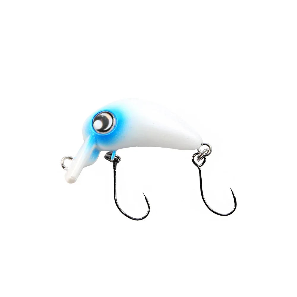 B&U Micro Slow Sinking Crankbait – Trout & Perch Lure Fishing Crankbait Lure P3 white blue 1pc-26mm-1.8g