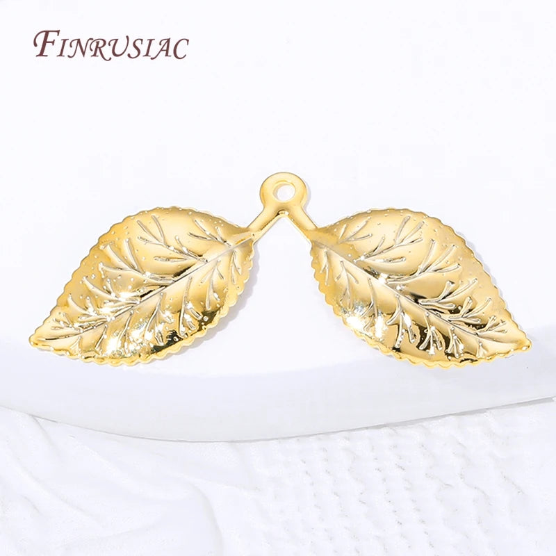 18K Gold Plated Leaf Charms & Connectors | DIY Jewelry Making Jewelry Charms Connectors P3