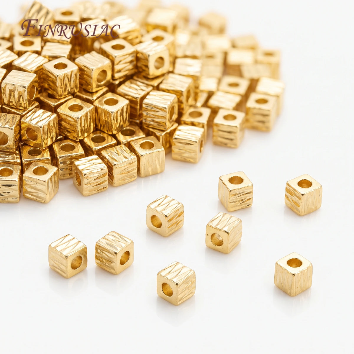 18K Gold Plated Cube Spacer Beads – DIY Jewelry Making Jewelry Spacer Beads P3