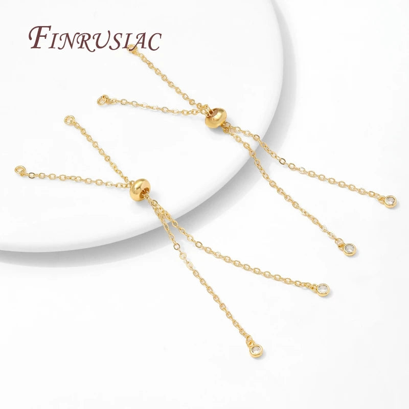 18K Gold Plated Sliding Adjustable Bracelet Chain | DIY Jewelry Jewelry Making Chain P3