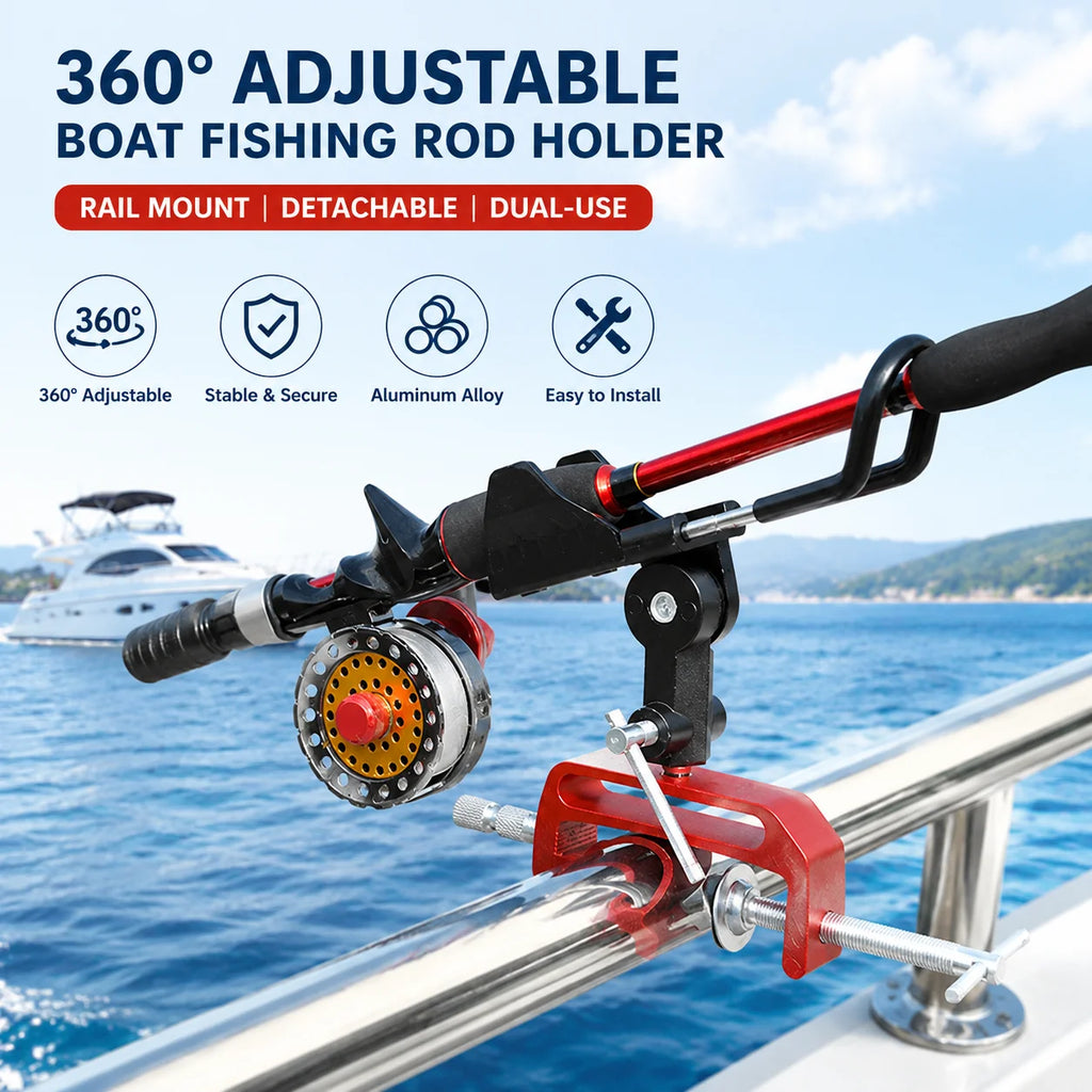 360° Adjustable Aluminum Fishing Rod Holder for Boat & Yacht Fishing Rod Holder P3