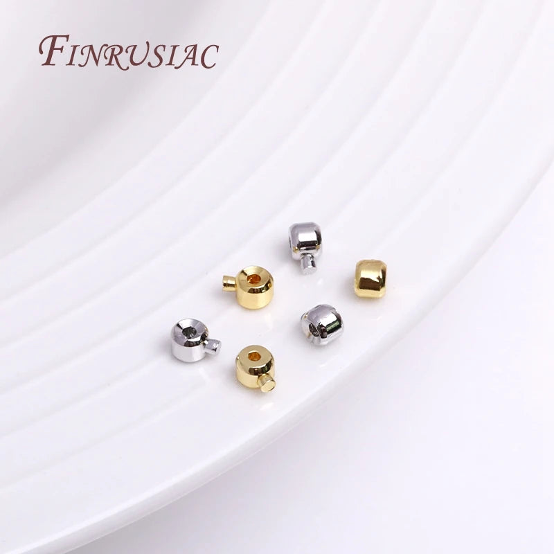 18K Gold Plated Memory Wire End Caps | Crimp Beads Findings Jewelry Making Findings P3