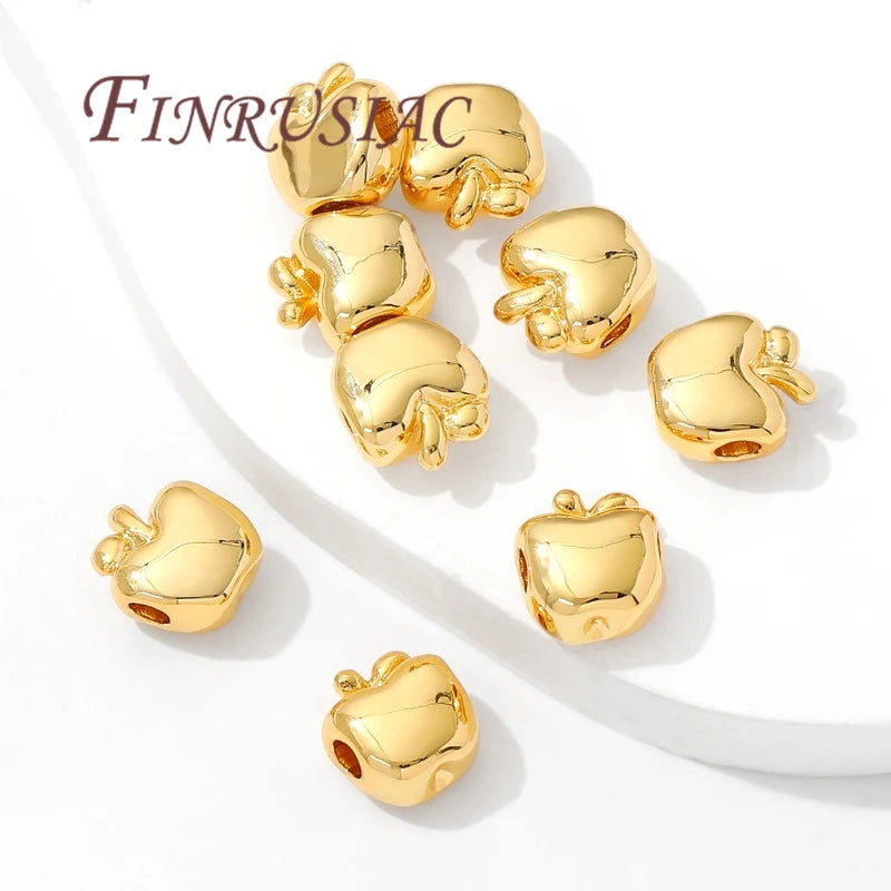 18K Gold Plated Apple Spacer Beads 11mm – DIY Jewelry Findings Jewelry Spacer Beads P3