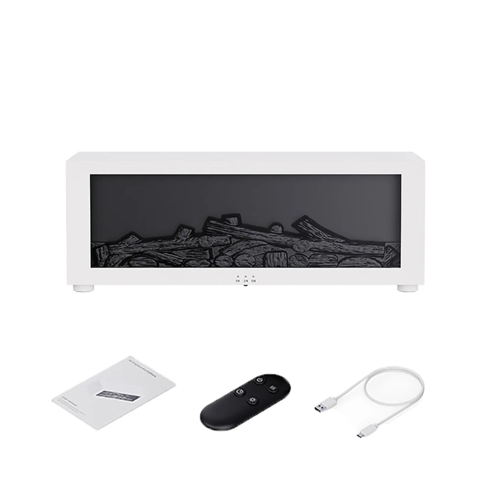 Flame Essential Oil Diffuser & Humidifier | RGB Light Aroma Oil Diffuser P3 WHITE
