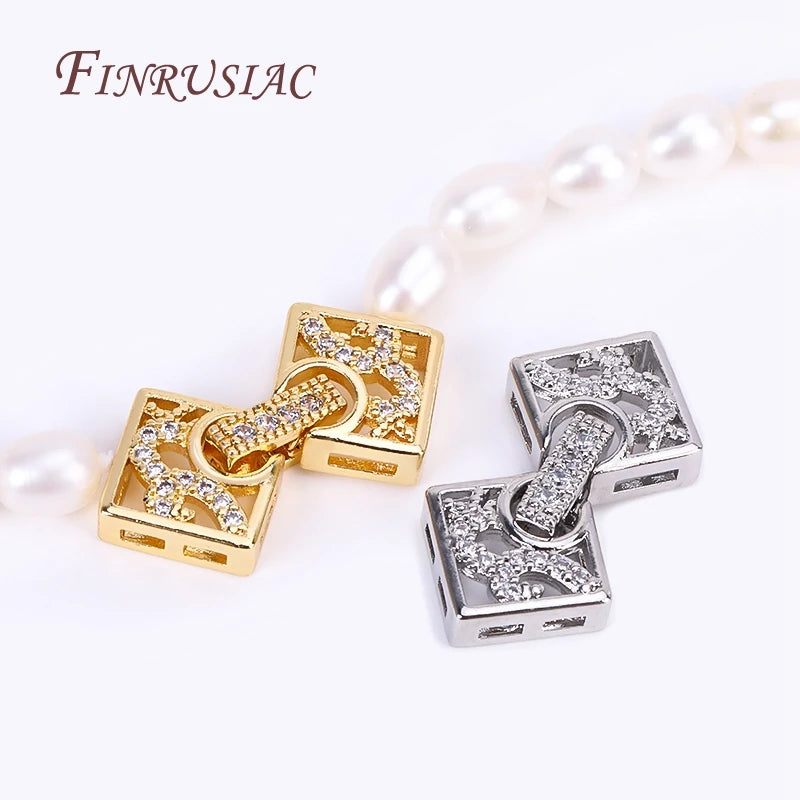 18K Gold Plated Zircon Clasp Connector Beads | DIY Jewelry Jewelry Clasp Findings P3