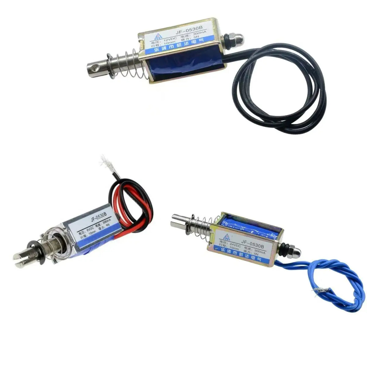 JF-0530B DC Push-Pull Solenoid 6V 12V 24V Linear Electromagnet 5N Linear Solenoid P3