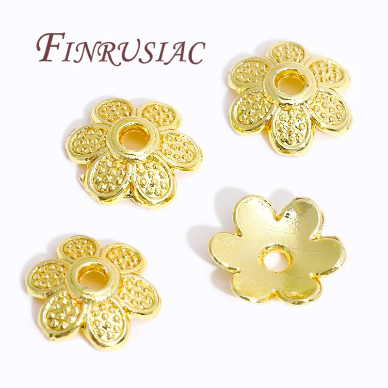 18K/14K Gold Plated Filigree Flower Bead Caps – Jewelry Making Jewelry Bead Caps P3