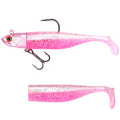 B&U Soft Swimbait Jig Head Spinner Lure – Saltwater Bass Soft Fishing Lure Set P3 pink treble hook 9.5cm